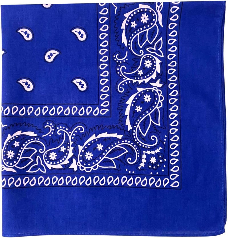 MD Style 100% Cotton Bandana for Men & Women 22" x 22" Paisley Pattern Handkerchief Headband Scarf - Image 1